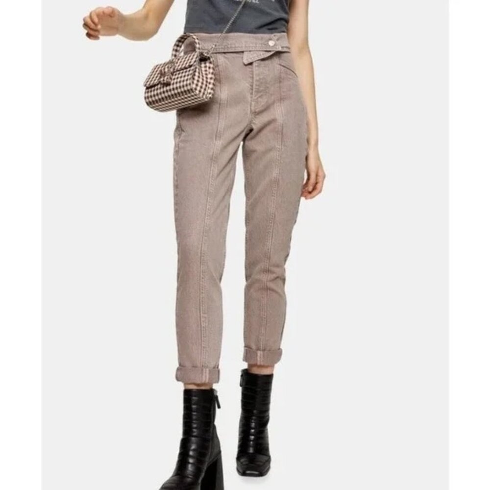 Topshop foldover high waisted Mom jeans size 28